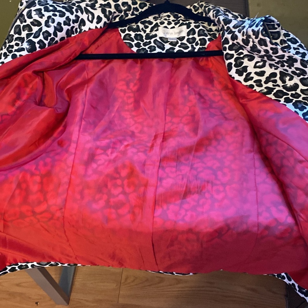 Erin London Black and White Leopard Oversized Jacket Sz L - Picture 12 of 14